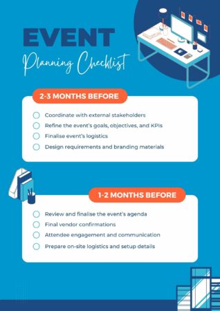 2-3 months and 1-2 months event planning checklist